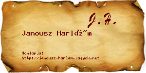 Janousz Harlám névjegykártya